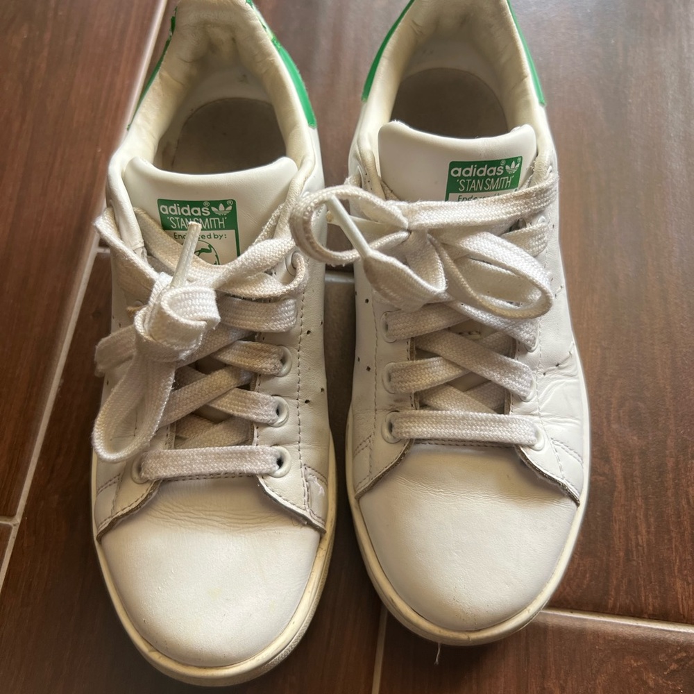 Adidas Stan Smith White and Green Shoes